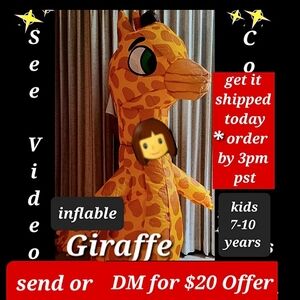 Giraffe Halloween Costume Air blown battery pack Kids Age 7-10 years